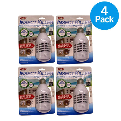 PIC Insect Killer Bug Zapper LED Light E26 Base 4 Pack New