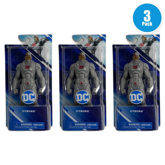 DC Comics Cyborg Grey Red Action Figure 6 Inch Spin Master Box Pack of 3 New