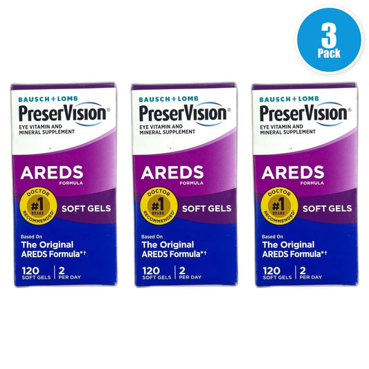Bausch + Lomb Vitamin Mineral Supplement Eye Health 120 Exp 06/27 Pack of 3 New