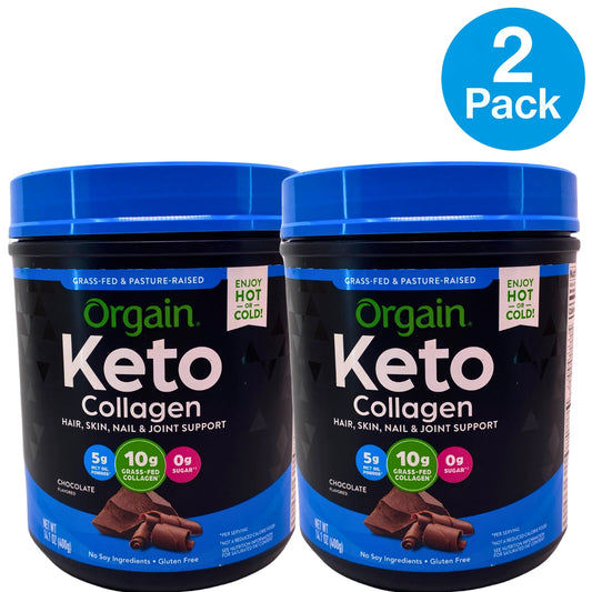 Orgain Keto Collagen Protein Powder Chocolate 14.1 oz 2 Pack New Exp 05/27