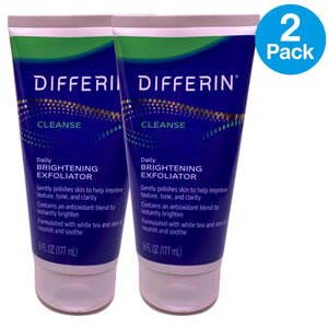 Differin Cleanse Daily Brightening Exfoliator Facial Cleanser 6 fl oz 2 Pack Bun