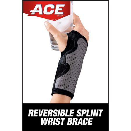 ACE Brand Splint Wrist Brace, Reversible, Adjustable, One Size