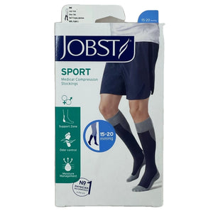JOBST Sport 15-20 mmHg Knee High Grey Large 1 Pack New