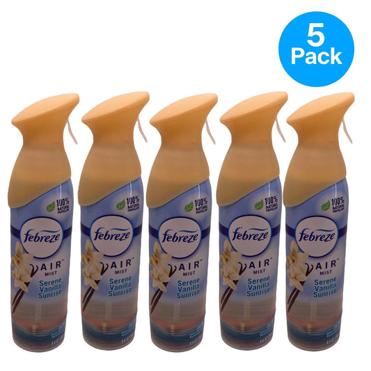 Febreze AIR Mist Serene Vanilla Sunrise 8.8 oz 5 Pack New