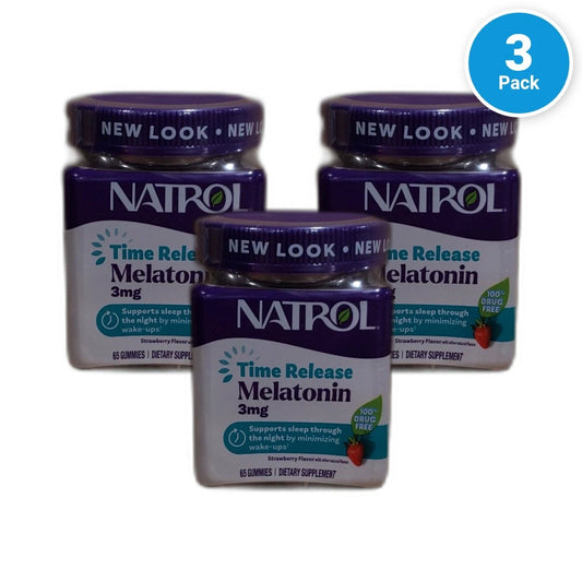 Natrol Time Melatonin Gummies Sleep Aid 195 Total Exp 02/27 Pack of 3 New
