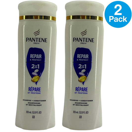 Pantene Pro-V Repair & Protect 2 in 1 Shampoo + Conditioner 12 fl oz 2 Pack Bund