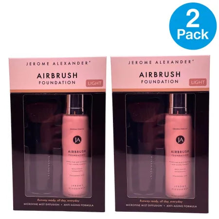 Jerome Alexander Airbrush Foundation Light 1.8oz 2 Pack New - Professional Makeup Foundation