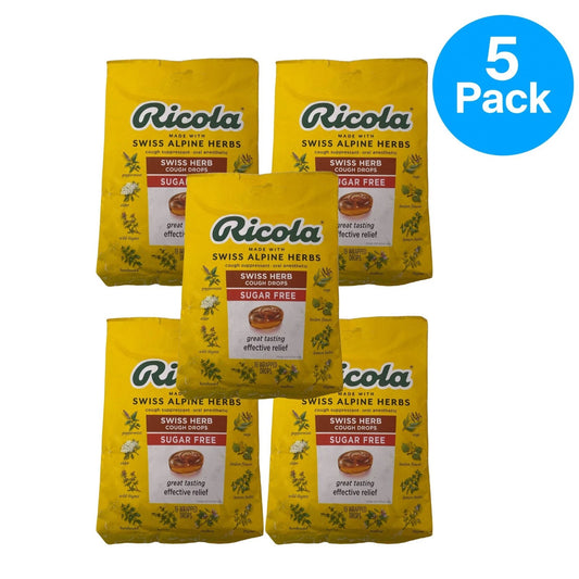 Ricola Sugar Free Swiss Herb Cough Drops 19 Ct 5 Pack New Exp 04/2028