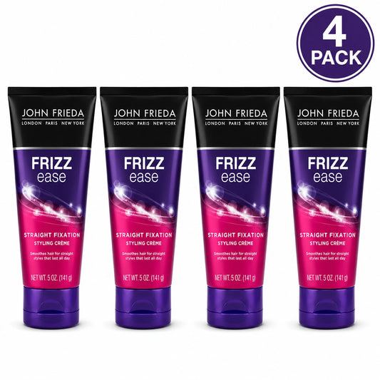 John Frieda Frizz Ease Straight Fixation Styling Crème Smooth Hair 5 oz 4 Pack