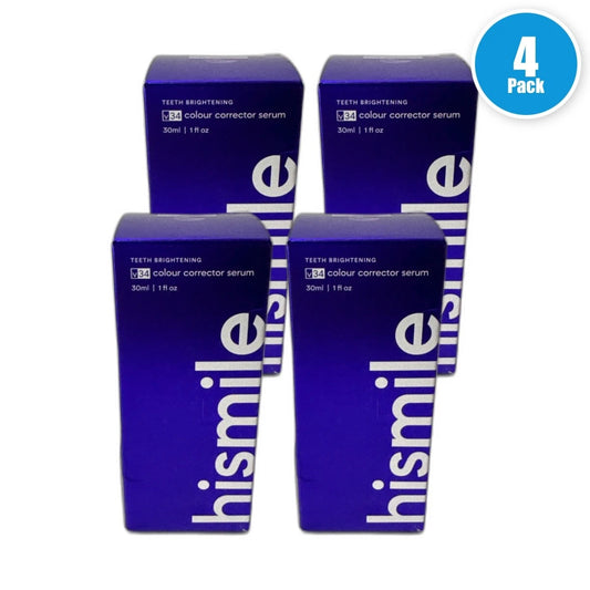 Hismile V34 Teeth Brightening Colour Corrector Purple Serum 1oz Pack of 4 New