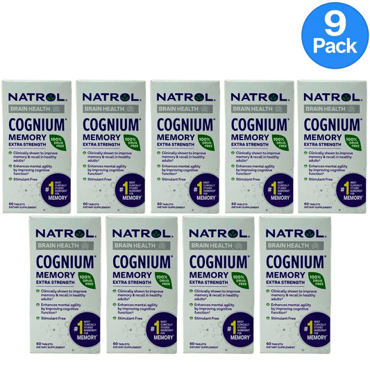 Natrol Cognium Memory Extra Strength 60 Tablets 9 Pack New Exp 09/2026