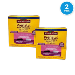 Nature Made Prenatal Multi Choline Folic 240 Total Exp 04/27 Pack of 2 New