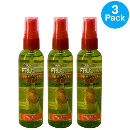 Garnier Fructis Brilliantine Shine Glossing Spray with Argan Oil 3 Pack