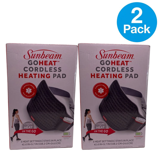 Sunbeam GoHeat Cordless Heating Pad 2 Pack for pain relief and muscle relaxation
