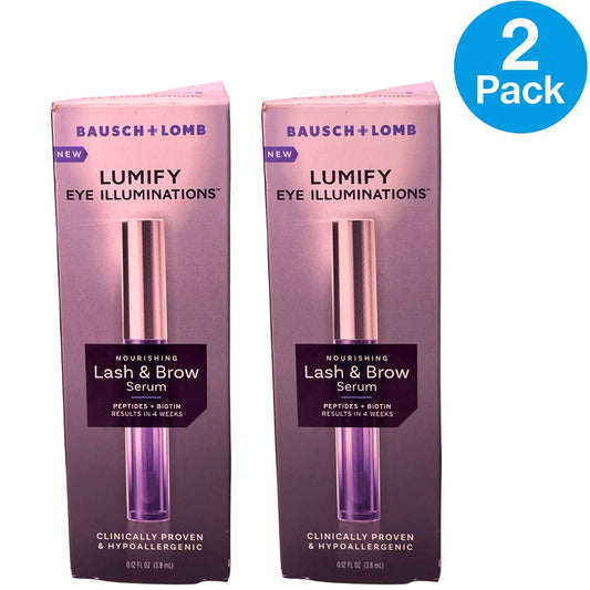 Bausch + Lomb Lumify Eye Illuminations Lash & Brow Nourishing Serum 2 Pack bottle