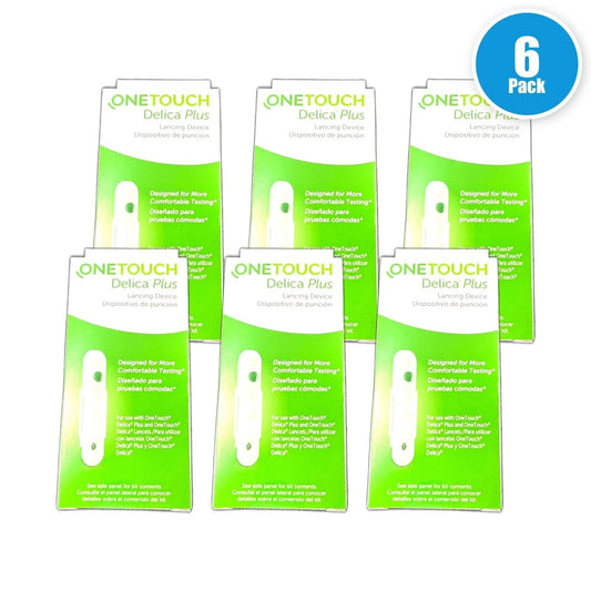 OneTouch Delica Plus Lancing Device Pain 60 Total Exp 10/27 Pack of 6 New