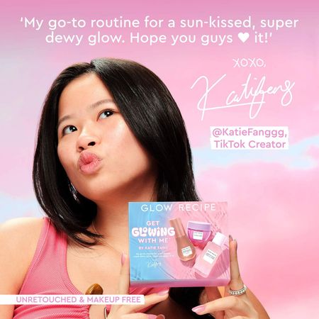 2 Pack Glow Recipe Get Glowing With Me Skincare Set by Katie Fang New 2