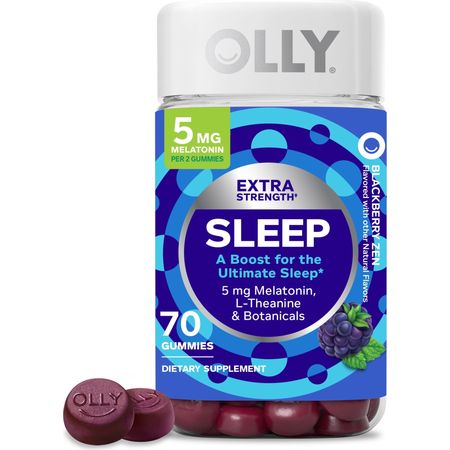 OLLY Extra Strength Sleep Gummy Supplement, 5mg Melatonin, Sleep Aid, Blackberry Flavor, 70 Ct