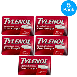 Tylenol Extra Strength Caplets Acetaminophen 500 mg Pain Reliever Exp 01/28