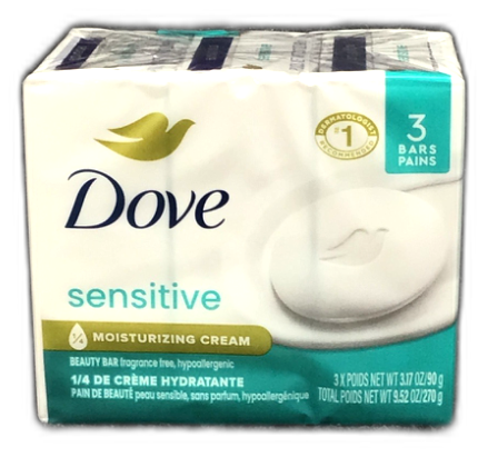 Dove Sensitive Skin Beauty Bar Unscented 3.17oz Pack of 1 New