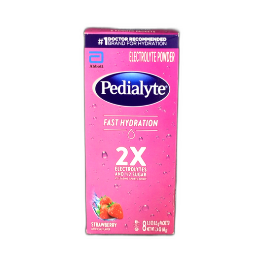 Pedialyte Fast Hydration Electrolyte Powder Strawberry Exp 12/26 Pack of 1 New