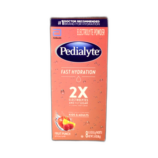 Pedialyte Fast Hydration Powder Packets Fruit Punch 8ct Exp 04/27 Pack of 1 New