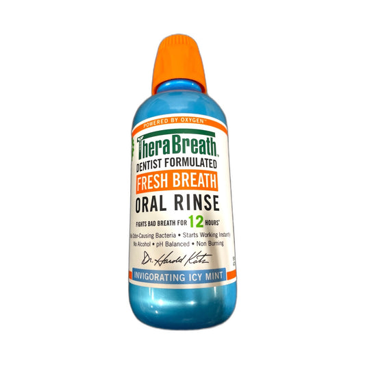 TheraBreath Whitening Icy Mint Oral Rinse 16oz Exp 10/28 Pack of 1 New