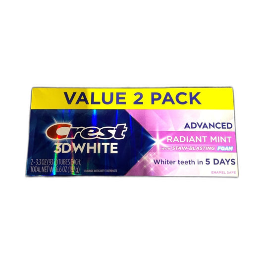 Crest 3D White Advanced Radiant Mint Toothpaste 3.3oz Exp 12/28 Pack of 1 New