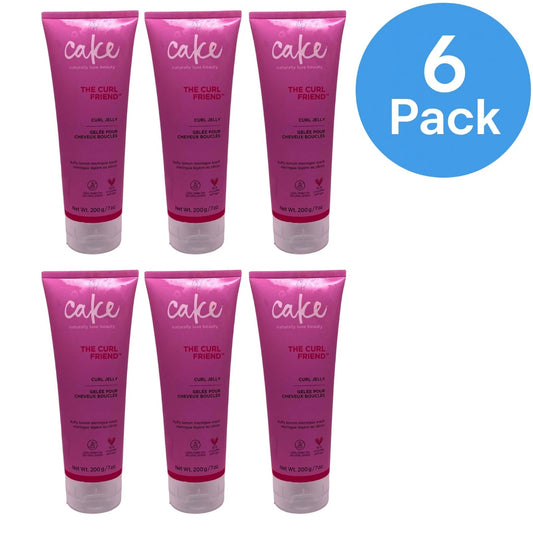 Cake The Curl Friend Curl Jelly Defining Gel 7oz bottles, 6-pack bulk set for curl definition and styling