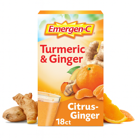 Emergen-C Turmeric & Ginger Citrus-Ginger 18ct 1 Pack New