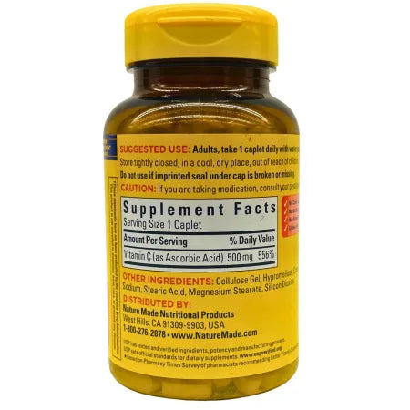 Nature Made Vitamin C 500mg 250 Caplets – 2 Pack – New 2