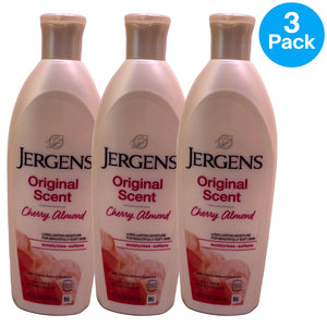 Jergens Original Scent Dry Skin Moisturizer Body Lotion Cherry Almond 10 oz 3 Pa