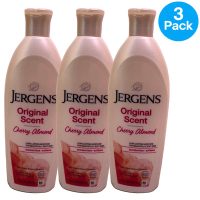 Jergens Original Scent Dry Skin Moisturizer Body Lotion Cherry Almond 10 oz 3 Pa