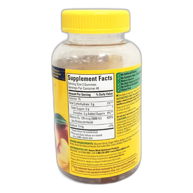 Nature Made D3 5000 IU Gummies Immune Bone Health Exp 12/27 Pack of 3 New