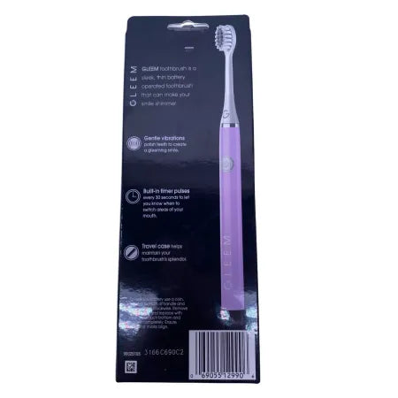 Gleem Power Toothbrush Battery Operated Purple 4 Pack New