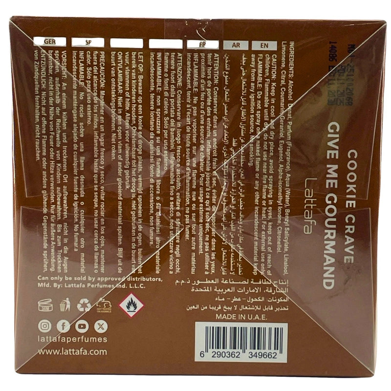 Lattafa Give Me Gourmand Cookie Crave Eau de Parfum Spray 75ml 2.53 oz 1 Pack