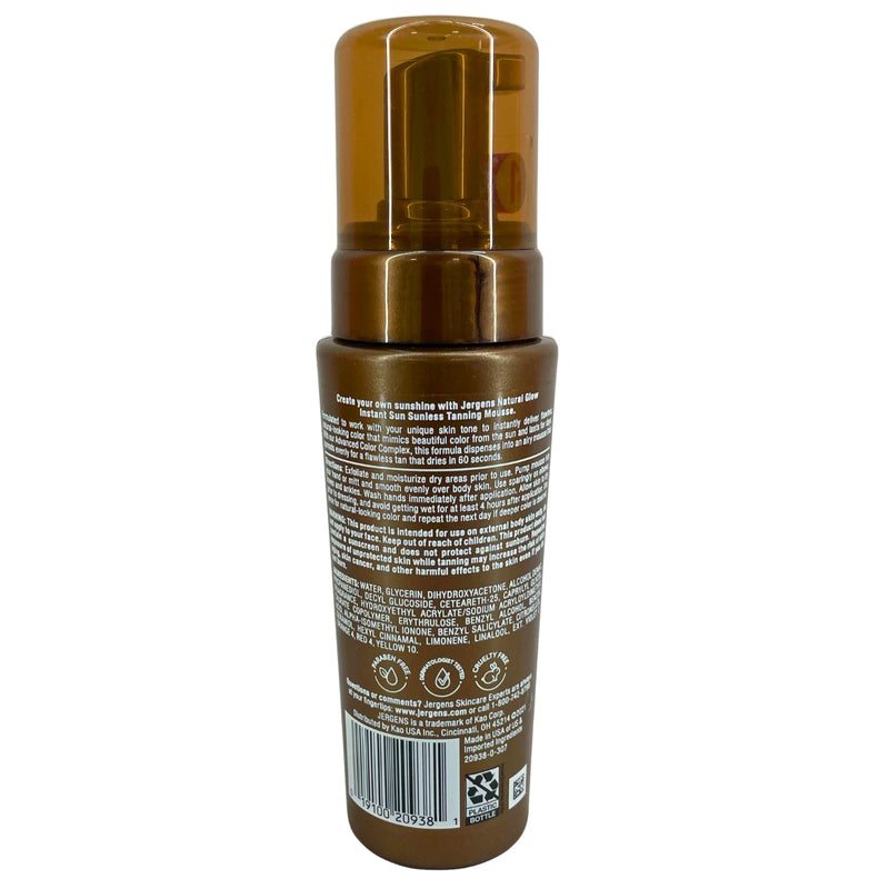 Jergens Natural Glow Instant Sun Sunless Tanning Mousse Deep Bronze 6 fl oz 3 Pa