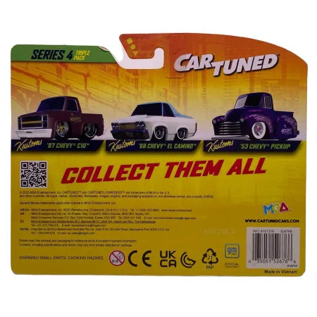 Car Tuned 4 Triple Pack '67 Chevy C10 '53 Pickup '68 El Camino Diecast 7Pack New