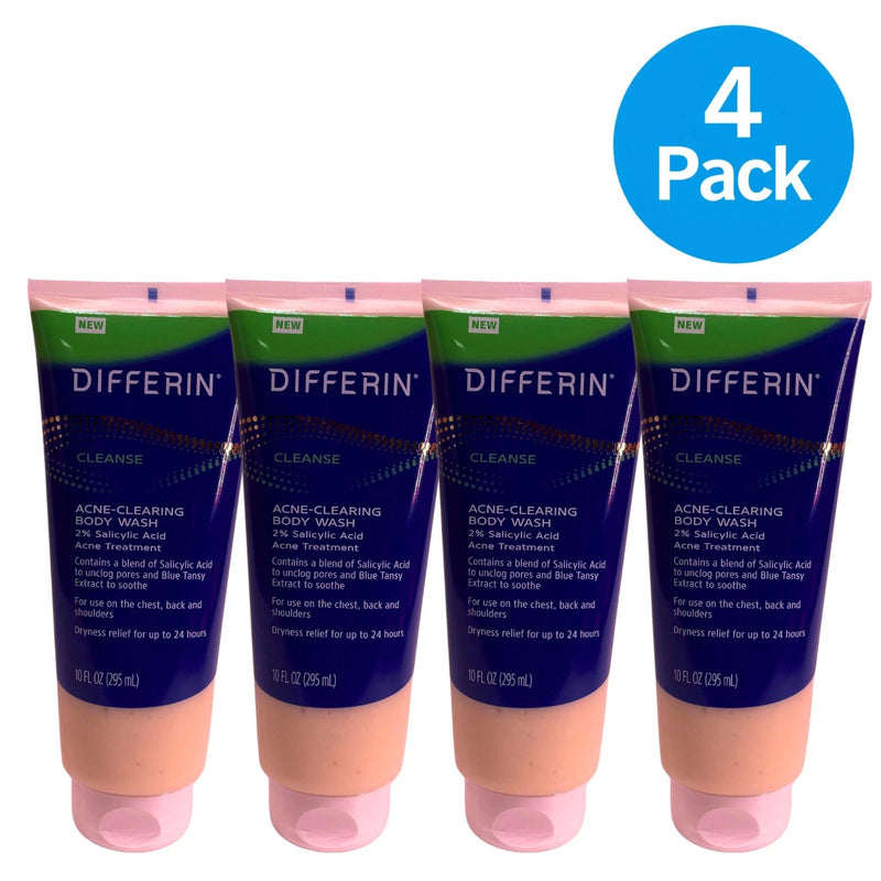 Differin Acne-Clearing Body Wash 2% Salicylic Acid 10oz 4 Pack New