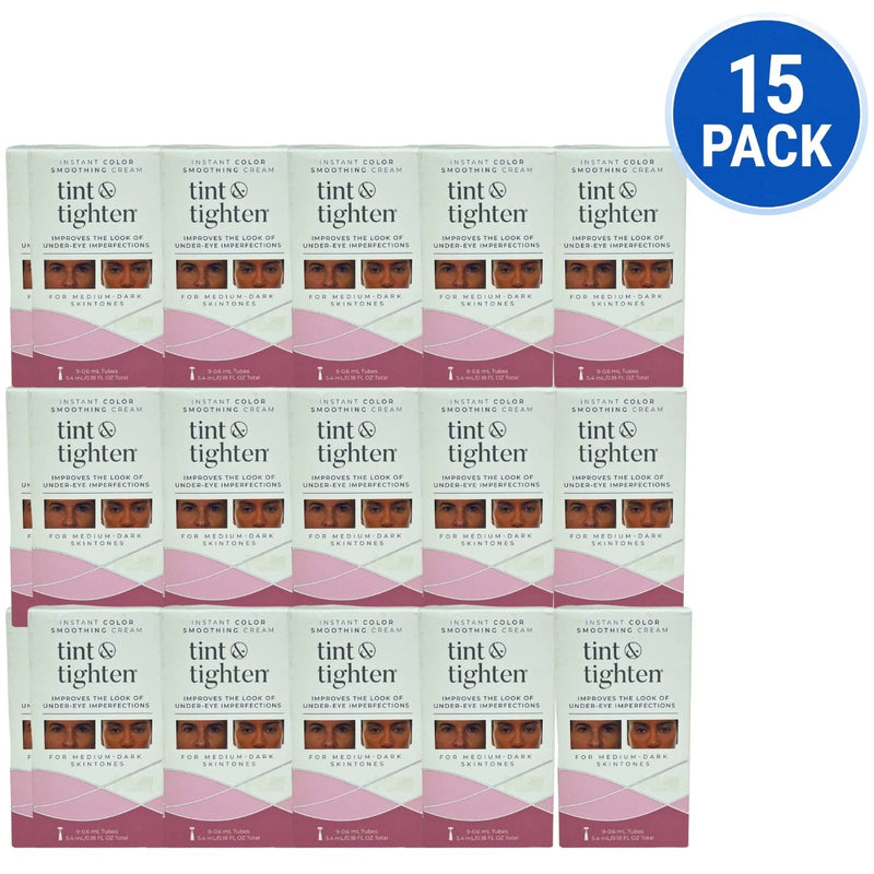 Tint & Tighten Instant Color Smoothing Cream Medium-Dark 0.18 oz 15 Pack New