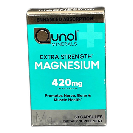 Qunol Mineral Extra Strength Magnesium 420mg 60 Capsules Exp 10/27 New