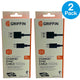 Griffin USB-C to USB-A Charge Sync Cable 6 FT Black SuperSpeed 2 Pack