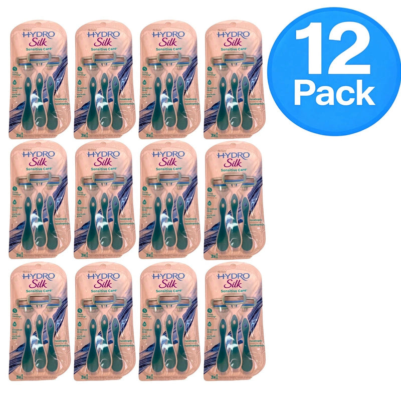 Schick Hydro Silk Sensitive Care Disposable Razors 12-pack with Hydra-Boost serum formula