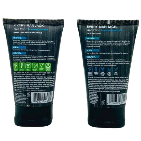 Every Man Jack EMJ-PF-LO-SM Post Shave Face Lotion, Signature Mint, 4.2 oz - Naturally Derived, Aloe Infused
