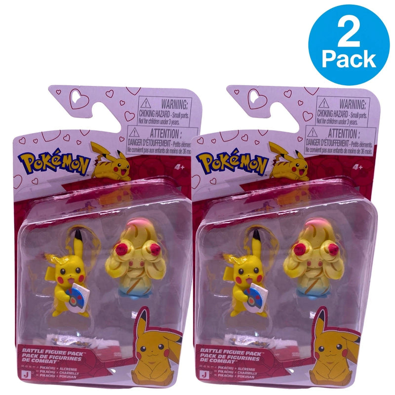 Pokémon Battle Figure Pack Pikachu Holding Valentine Card & Alcremie 2 Pack New