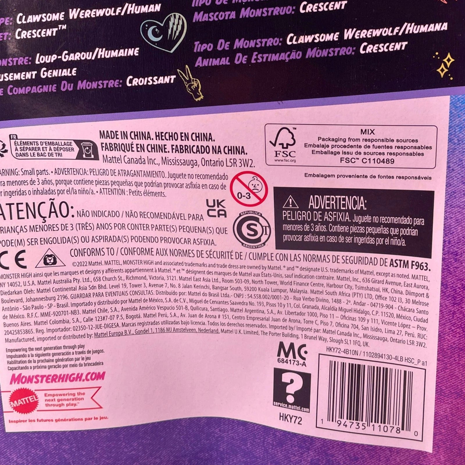 Mattel Monster High Clawdeen Wolf Doll 2 Pack New 3