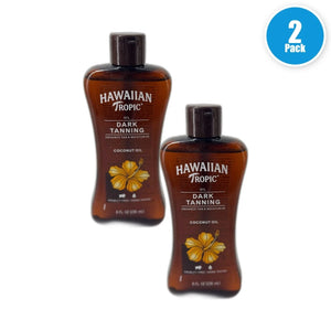 Hawaiian Tropic Dark Tanning Oil 8 Fl Oz Moisturizing Body Oil Pack of 2 New