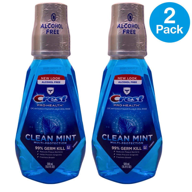 Crest Pro-Health Multi-Protection Mouthwash Clean Mint 16.9 FL OZ 2 Pack New