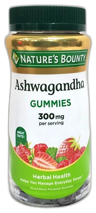 Nature's Bounty Ashwagandha Gummies Mixed Berry 180ct Exp 03/27 Pack of 2 New