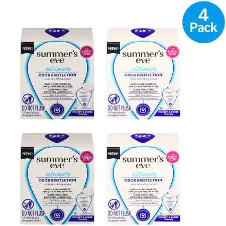 Summer's Eve Ultimate Odor Protection Wipes with Boric Acid 4 Pack Bundle product image